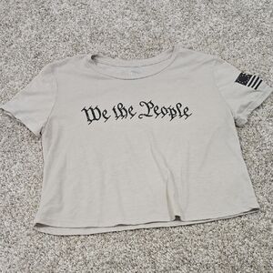 Born Primitive Beige Patriotic Crop Tee